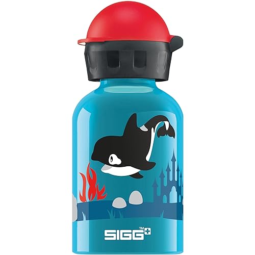 Sigg - Kids Water Bottle - Orca Family - Leakproof - Lightweight - BPA Free - Aluminum - 10 Oz